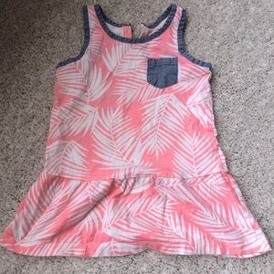 🎆🎇3for$9 Carter’s Girls tank top- pink palm print- size 5